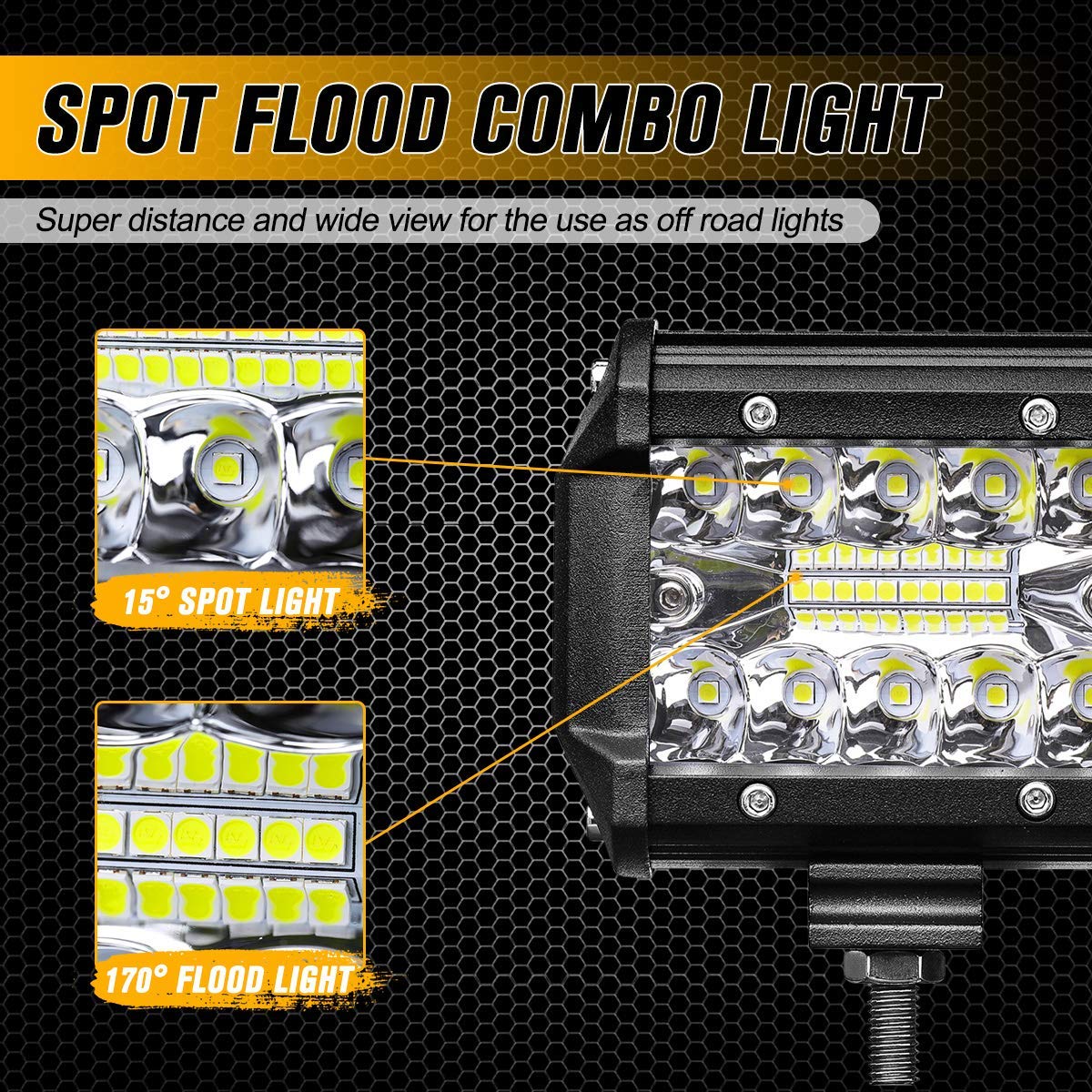 Barre lumineuse de travail à LED combinée Spot Flood 60W 4 pouces